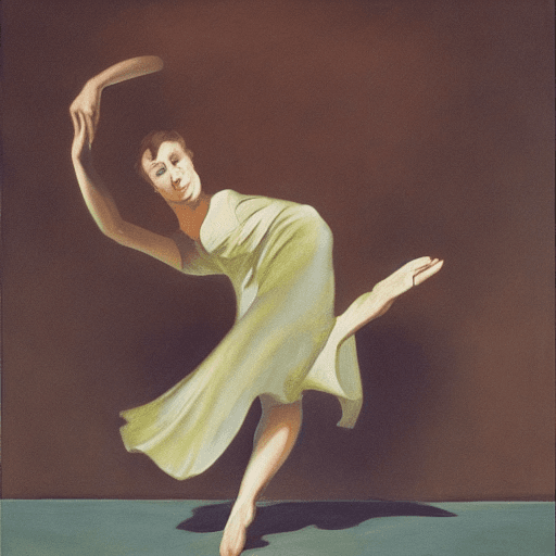 AI generated: painting of dancing woman, dorothea tanning style
