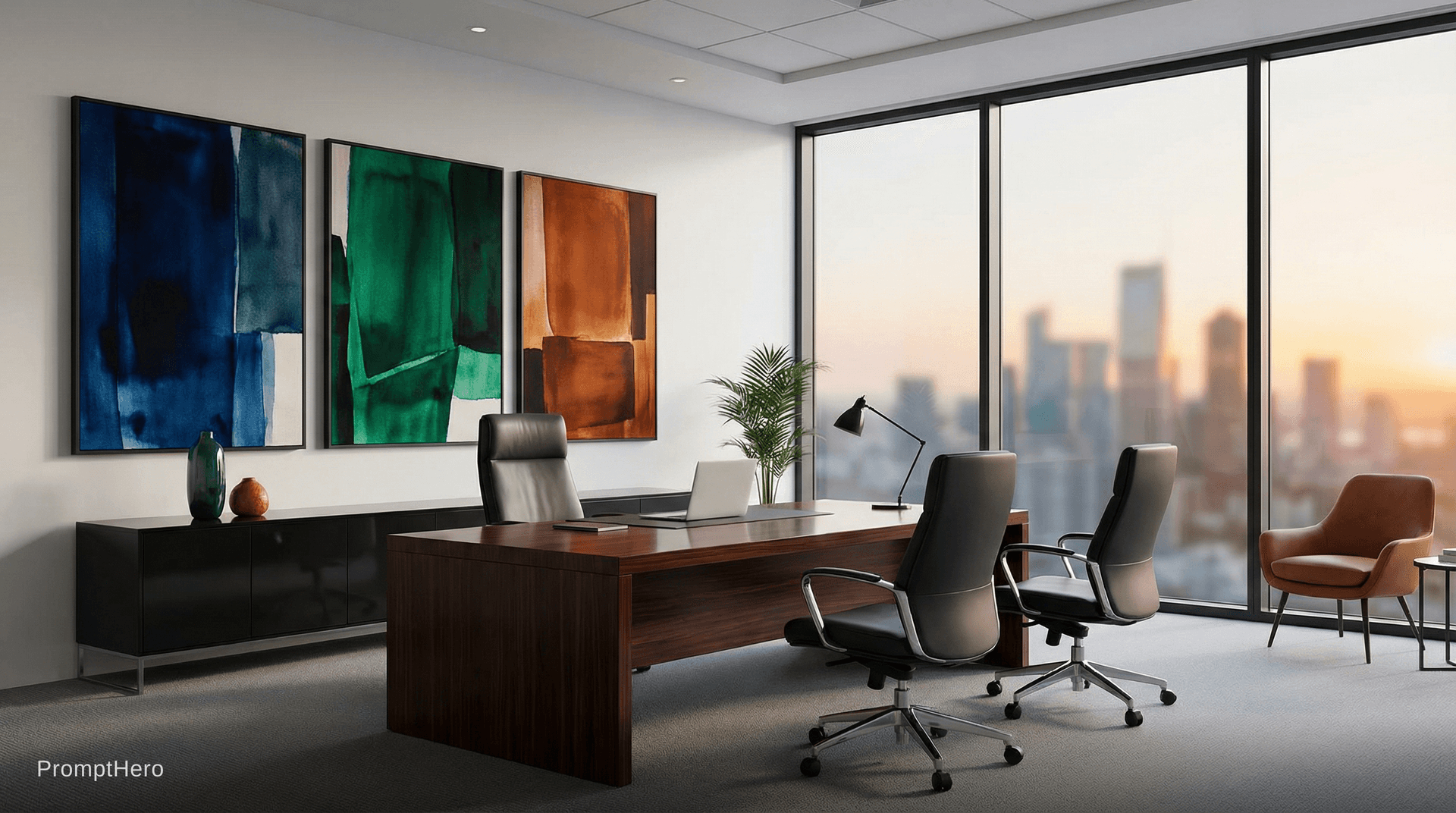 AI generated: Lawyer moderna office