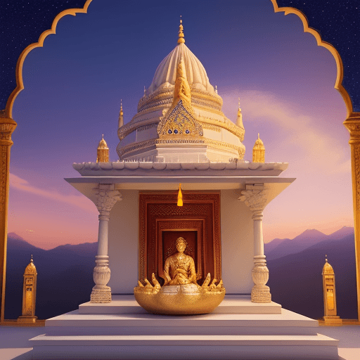 AI generated: Place Lord Ram in a serene and spiritually uplifting environment. Consider a heavenly backdrop, perh...