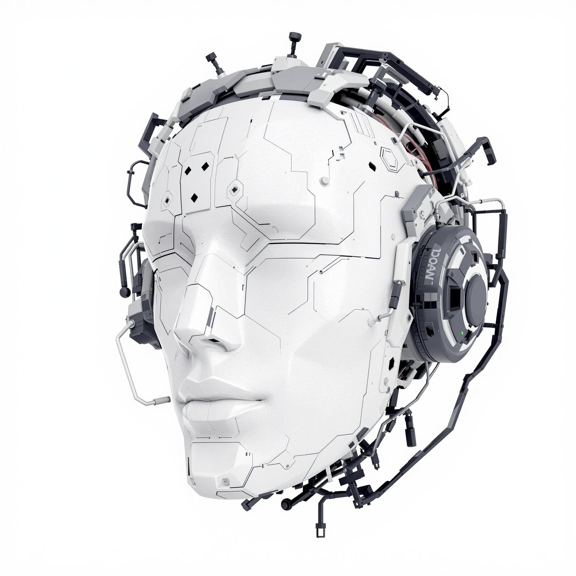 AI generated: 3d Techno hybrid  head