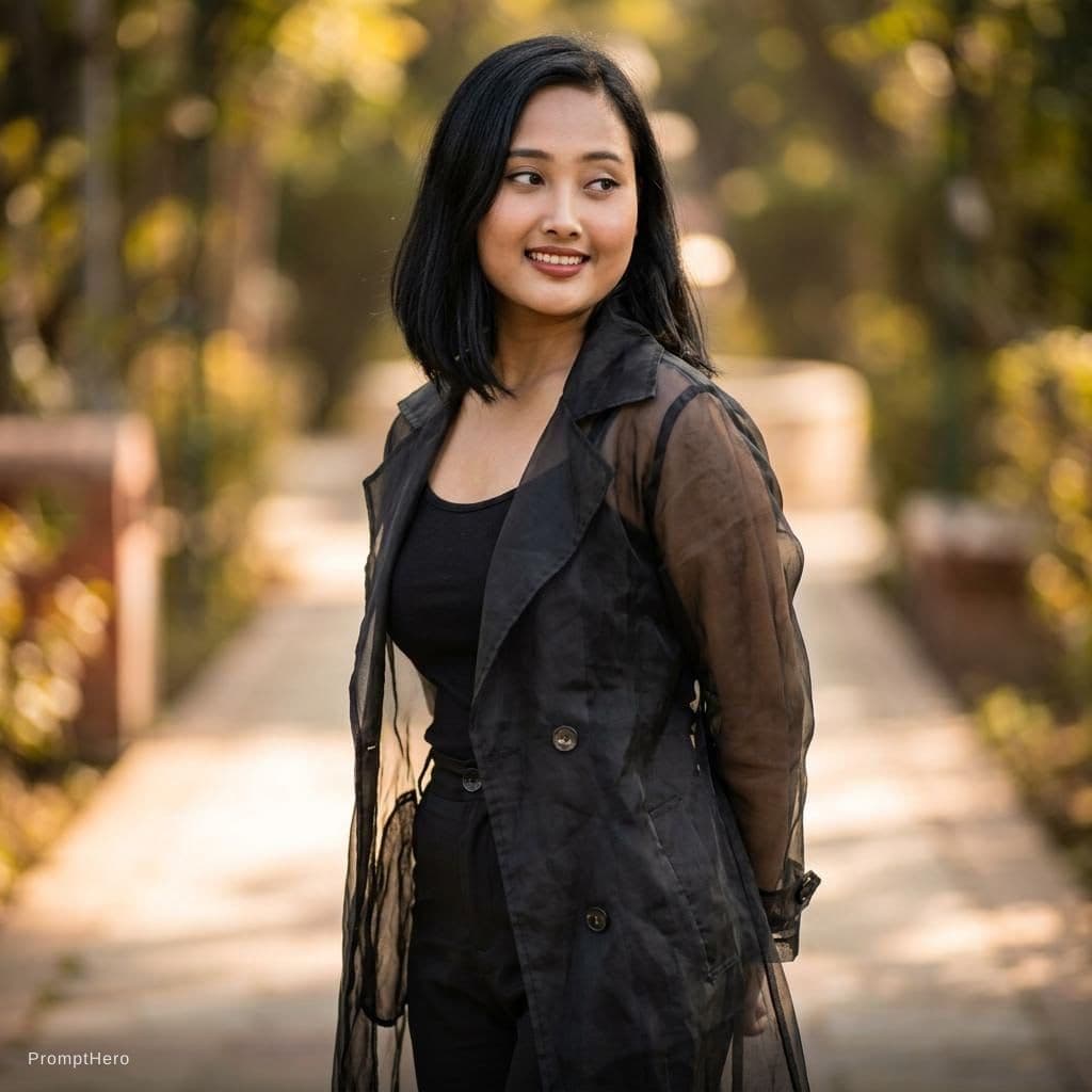 AI generated: A stunningly beautiful 20-year-old woman with a healthy golden-tan complexion, delicate symmetrical ...