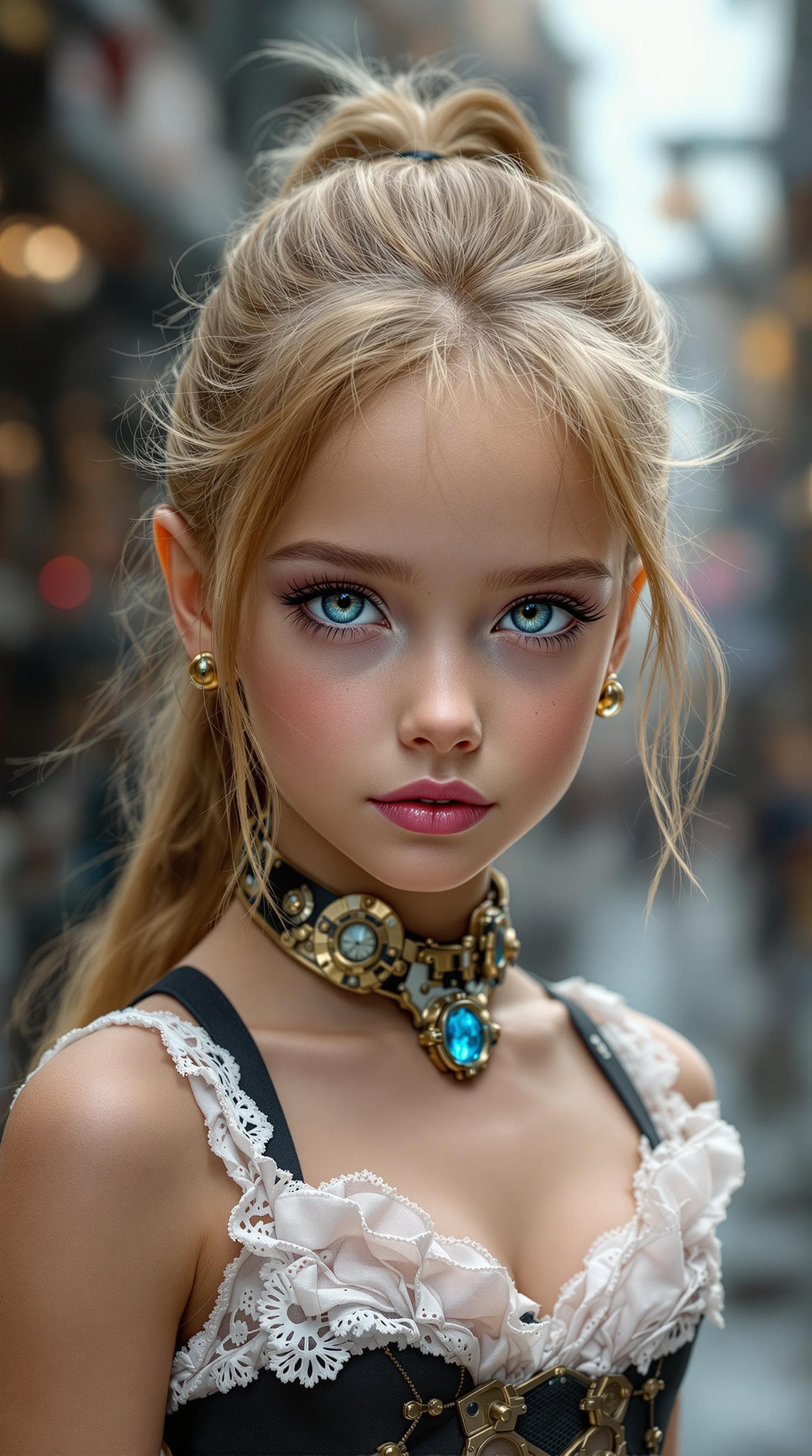 AI generated: a professional photo of a exceptionally beautiful girl in the world (age 7), (seven year old), highl...