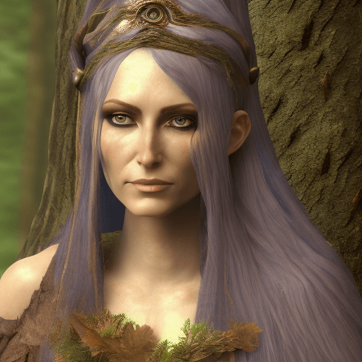 AI generated: High Definition Photo of a ultra realistic Medieval female named Illyria, a Forest Priestess