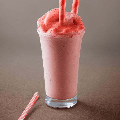 AI generated: ultra realistic photo of a strawberry milkshake with a straw