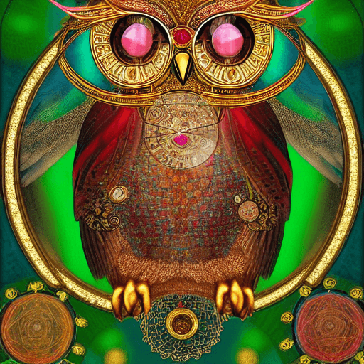 AI generated: high resolution 8k, Balla master painter, Byzantine artwork, Owl, Cat's eyes,
  feathers, intricate ...