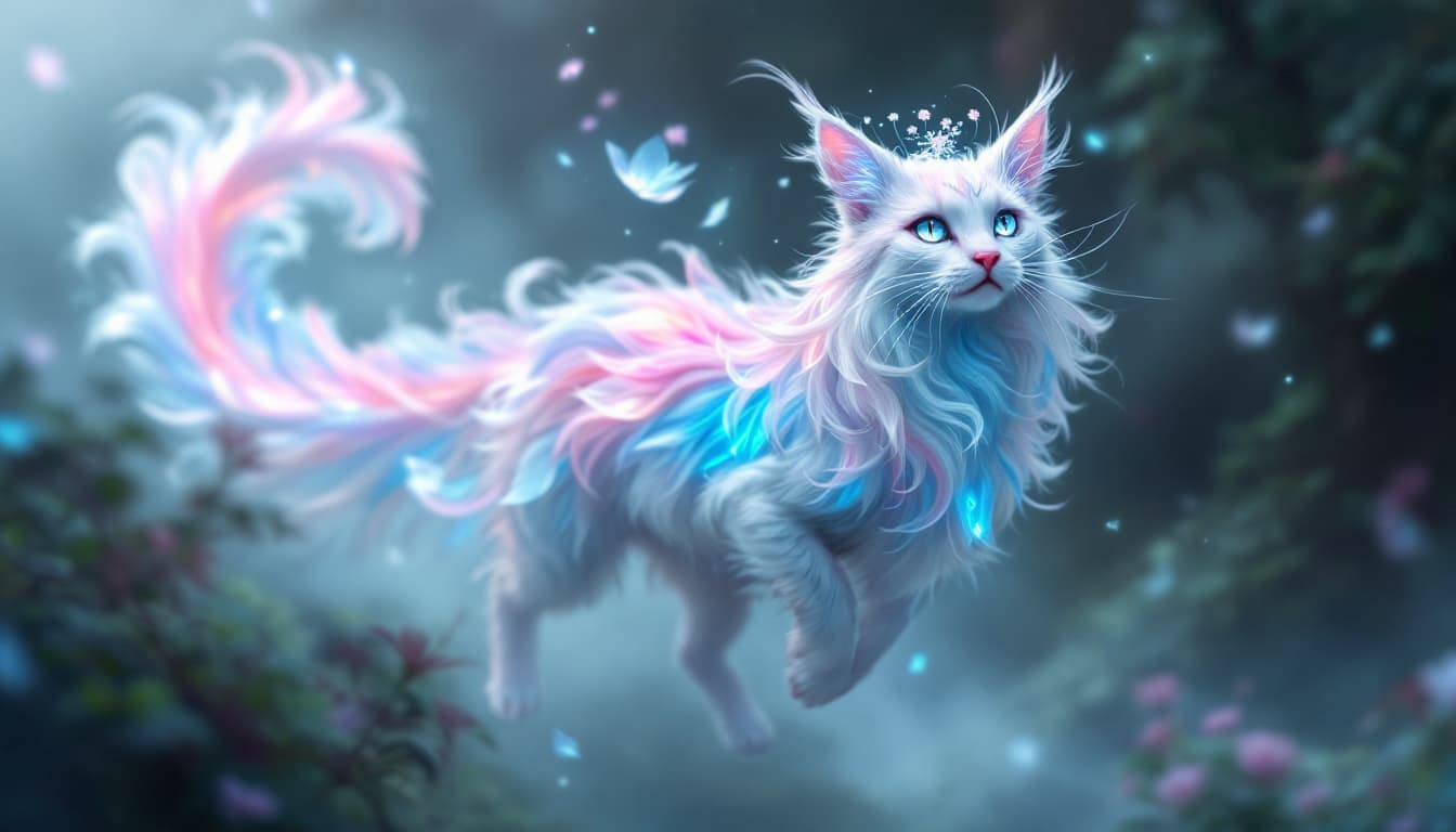 AI generated: A majestic, ethereal creature glides silently through a mist-shrouded dream glade. Xuneshava’s body ...