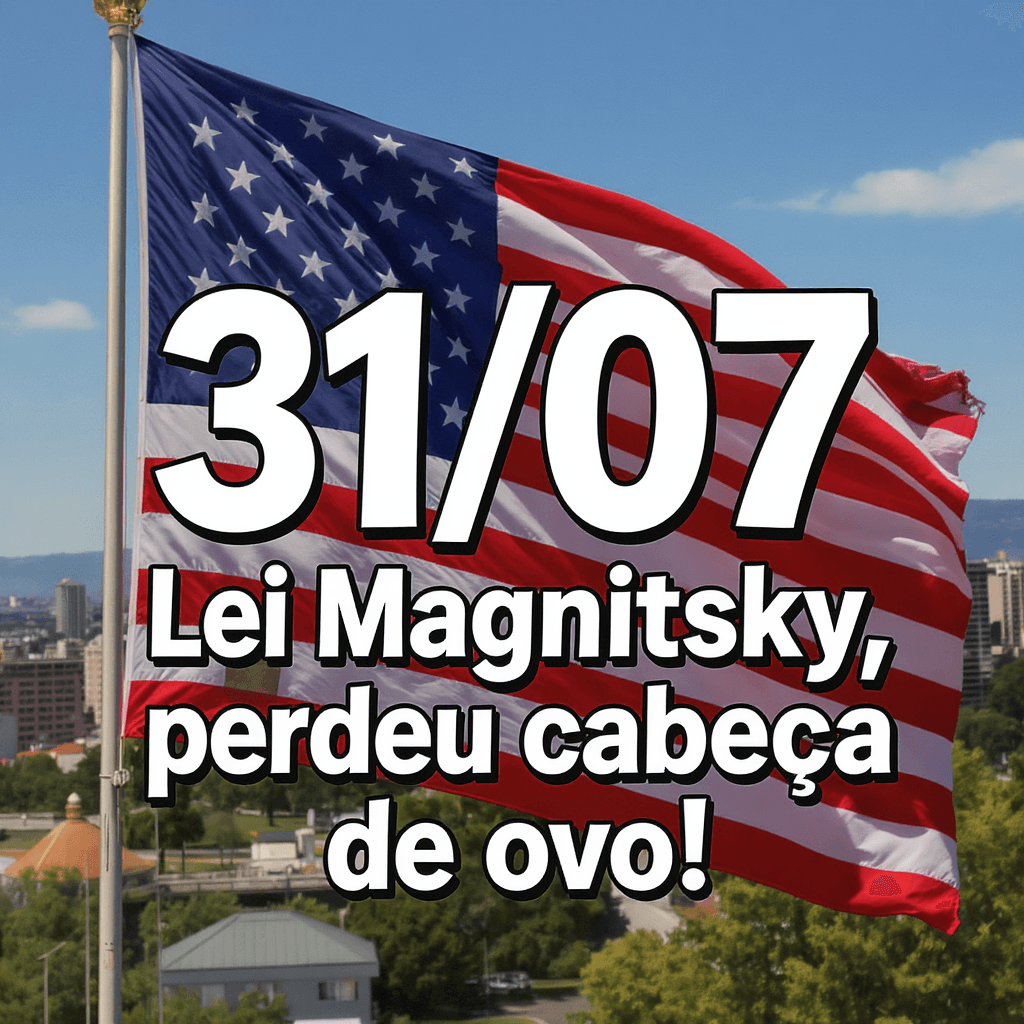 AI generated: Create an Instagram story with captivating text overlap, "31/07 Lei Magnitsky, perdeu cabeça de ovo!...