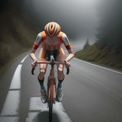 AI generated: Onoda, Yowamushi pedal,cycling, on mountain roads, city roads, busy crawling, congested roads, high ...