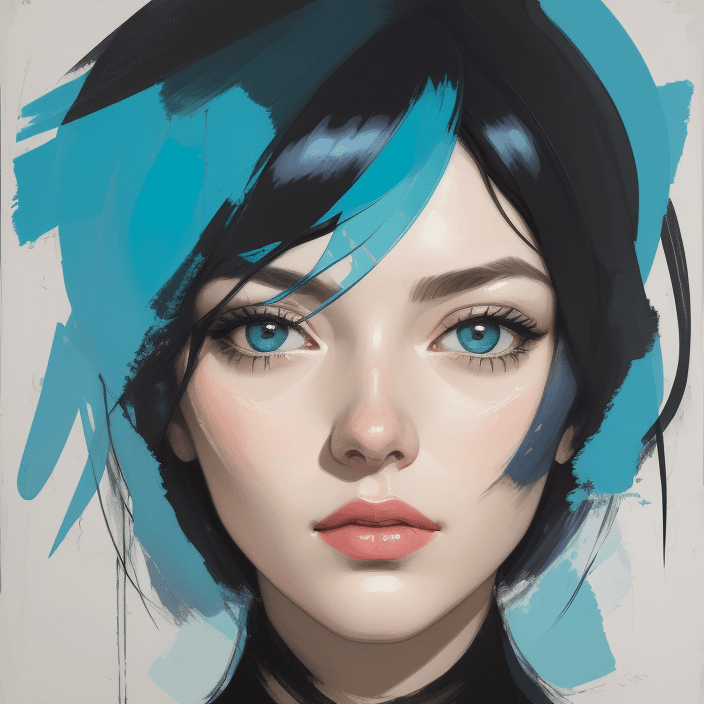 AI generated: print collage of a woman's face, in the style of josef kote, grunge beauty, dain yoon, cyan and blue...