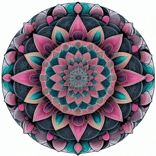 AI generated: detailed drawing colored mandala