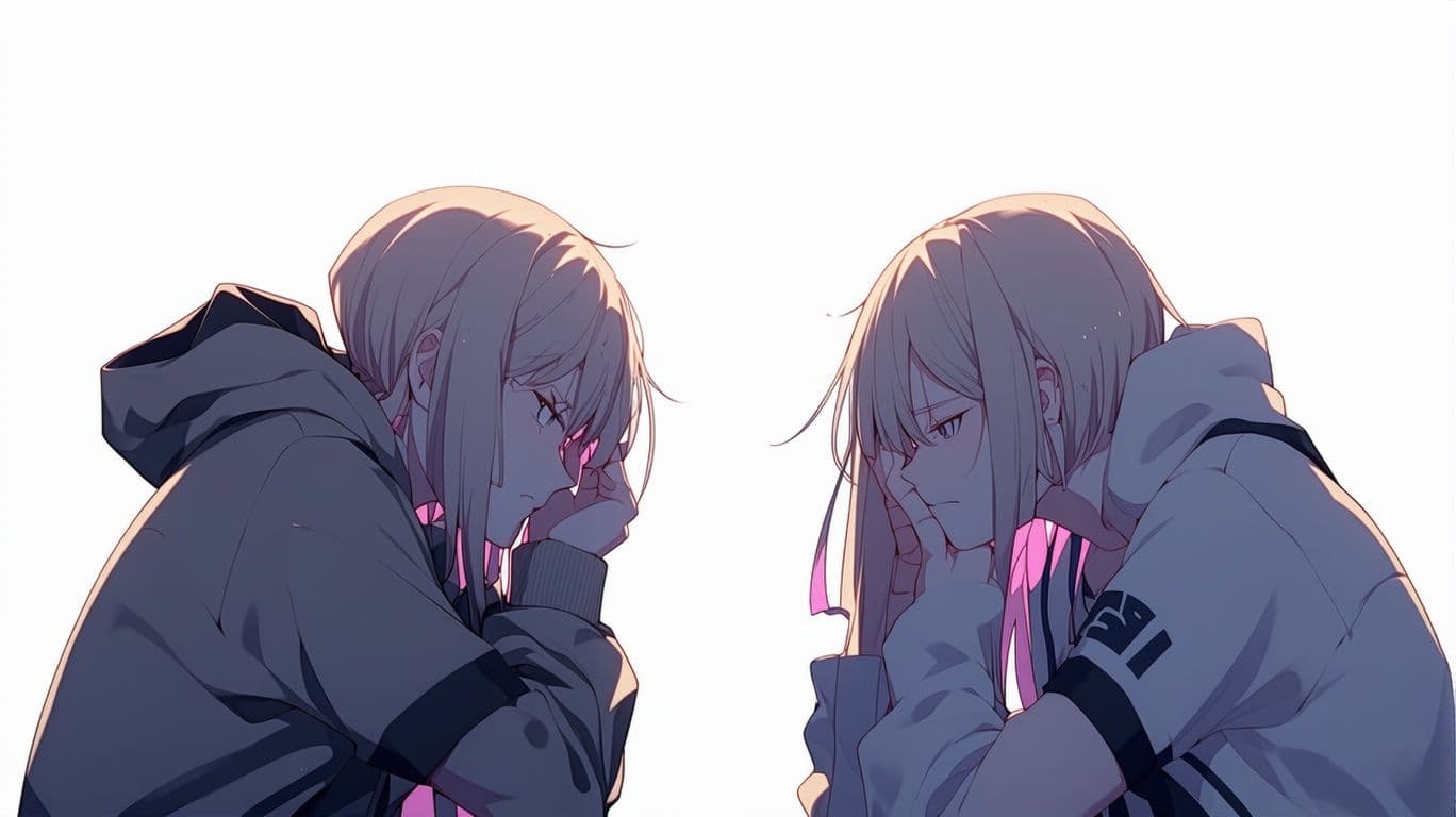 AI generated: sad anime illustration ((anime) ),from front, 8K FHD , ((8K 8K )),Quality ,, lovers separated 