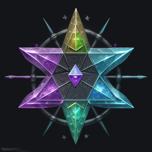 AI generated:  A lone magic star wand with runes crawling across its handle::2. 5 Artstation Video Game Concept + ...
