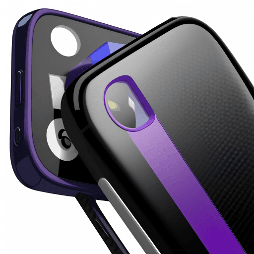 AI generated: A retro icon of a smartphone, Carbon Fiber style, blue and purple palette, art by Roy Lichtenstein, ...