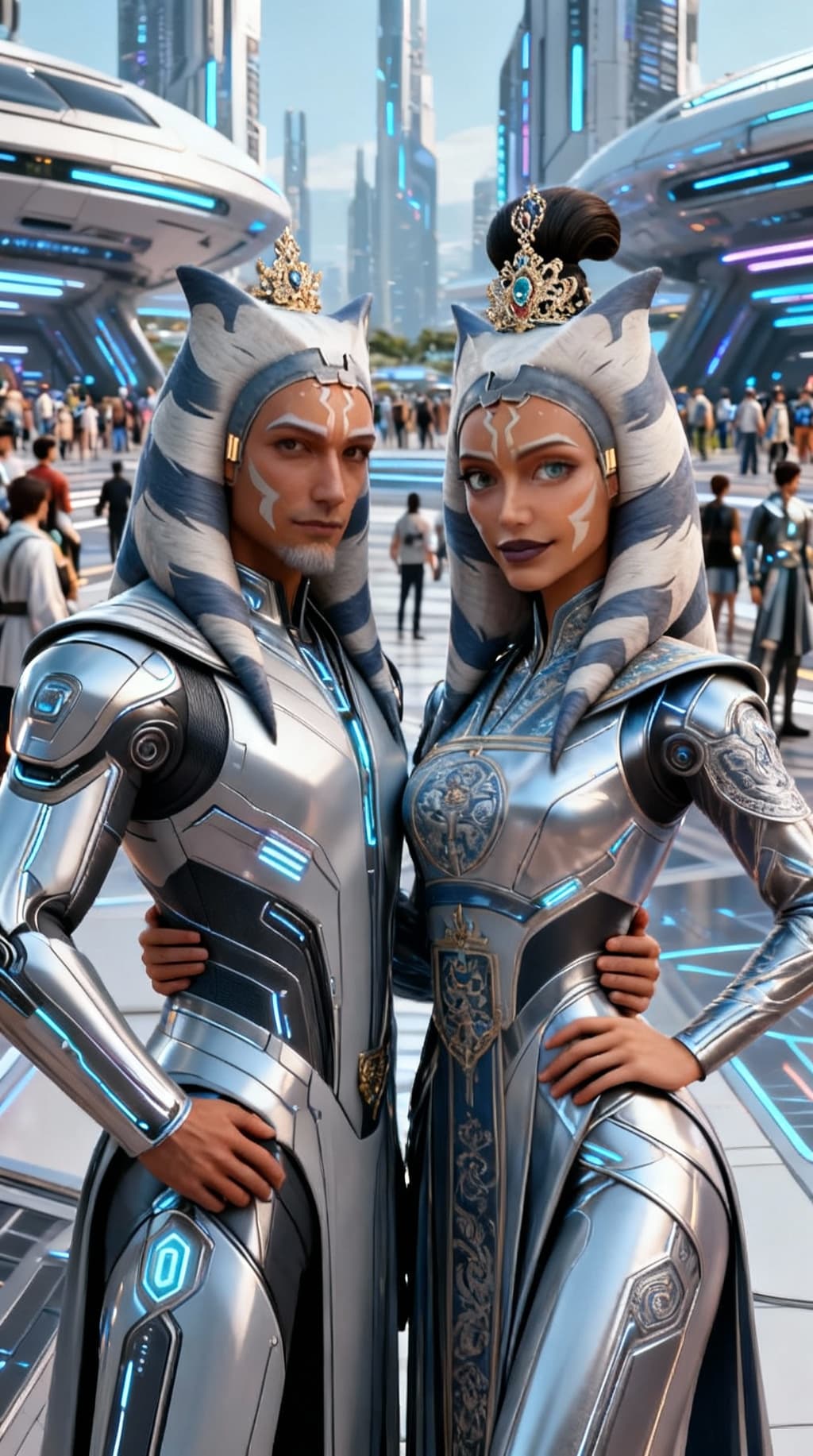 AI generated: Change image characters into an elegant, refined image of culture. Change expressive and emotional d...