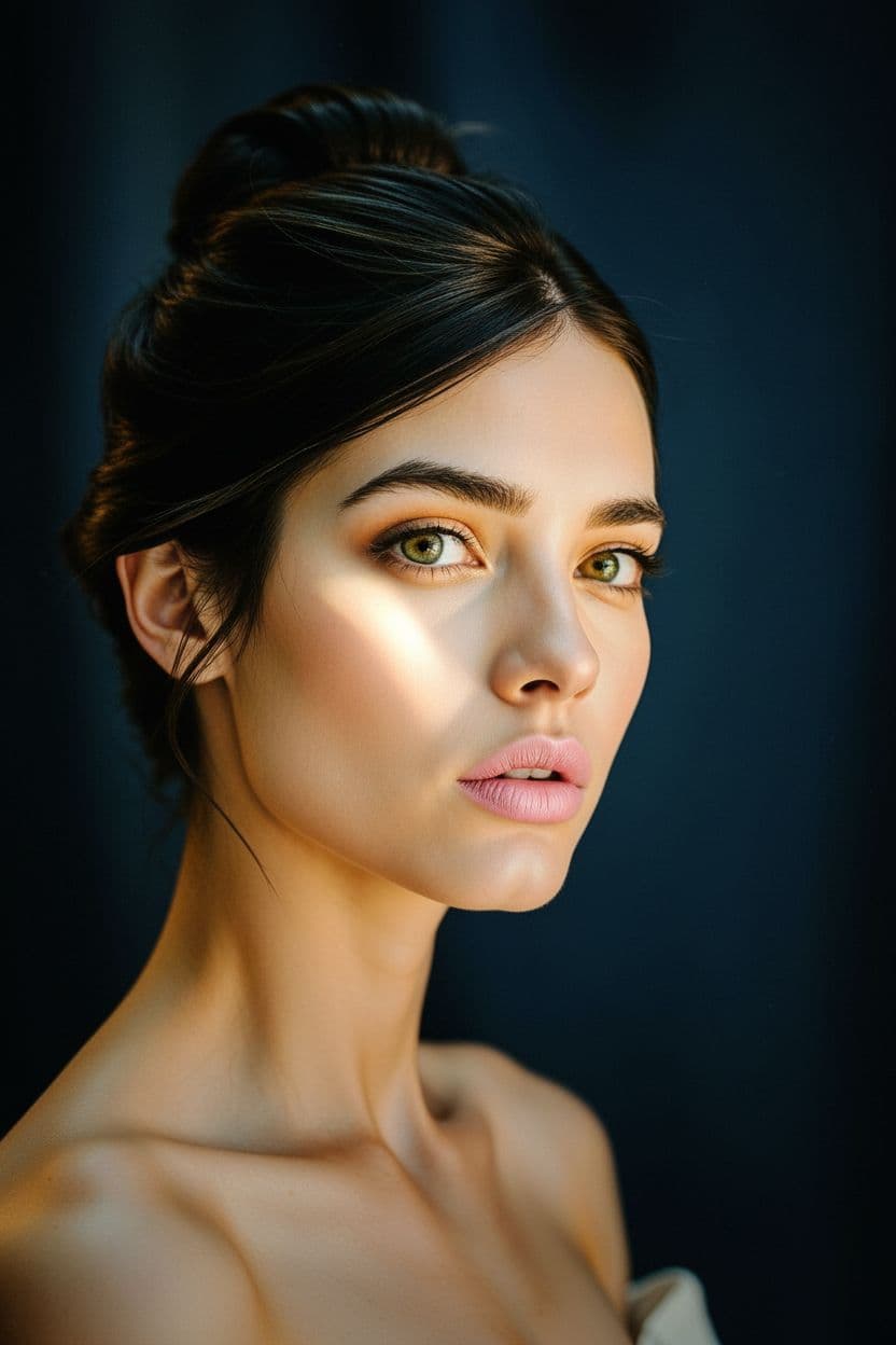 AI generated: Fine art photography, dramatic cinematic style, soft pastel colours, Rembrandt lighting, close-up po...