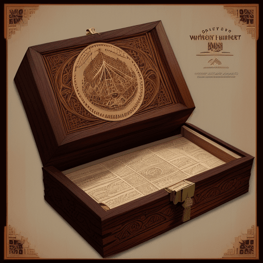 AI generated: highly detailed infographic of wooden gift box | vintage | intricate detail | digital art | digital ...