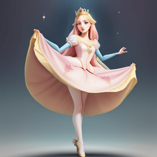 AI generated: Princess Aurora standing on her head
