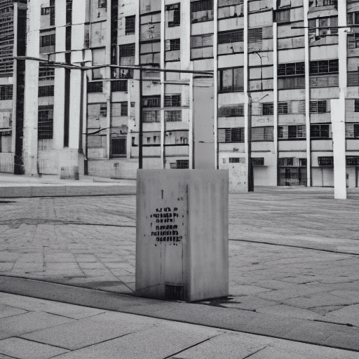 AI generated: No critical thinking allowed, random city, photography, 2022