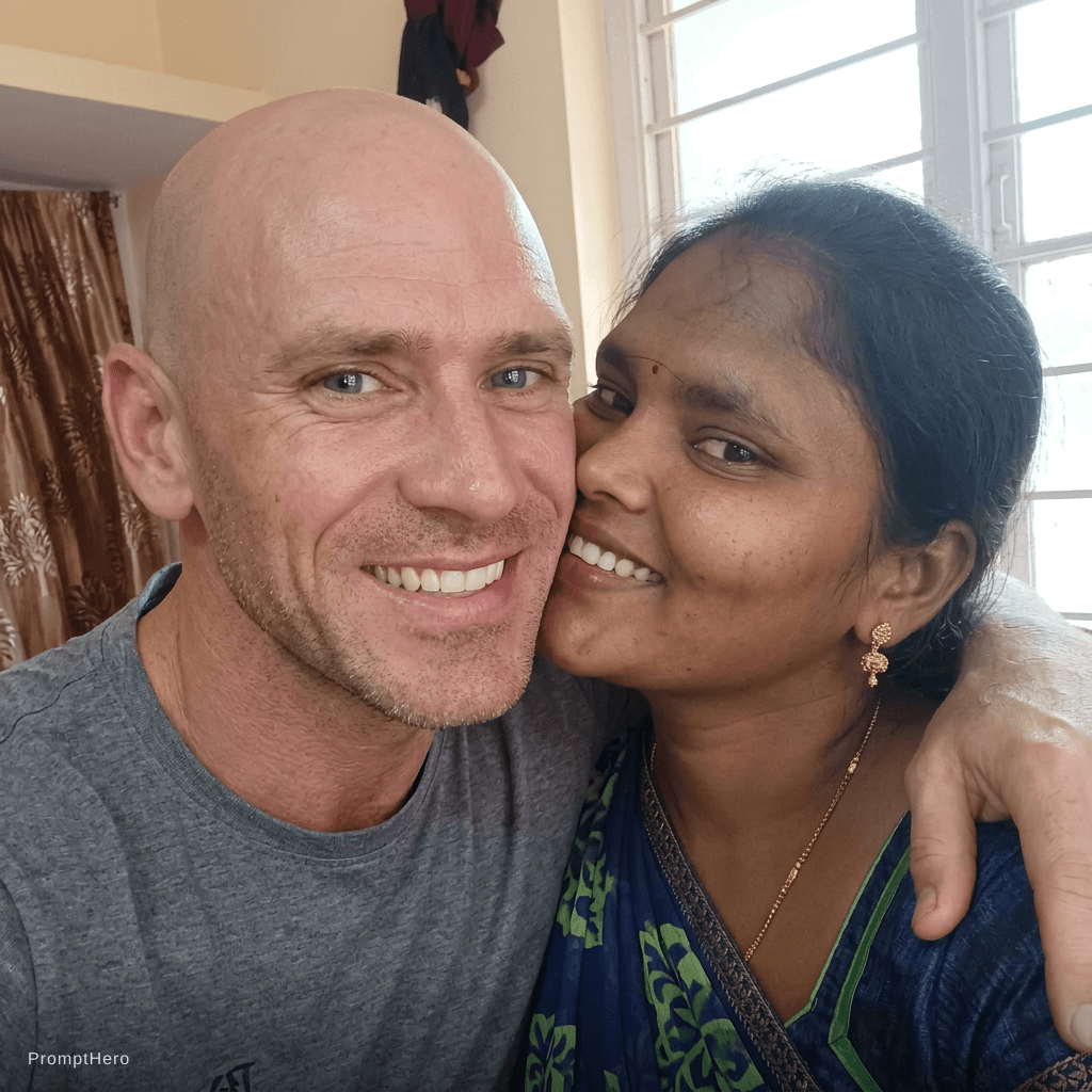 AI generated: full body picture kissing johny sins