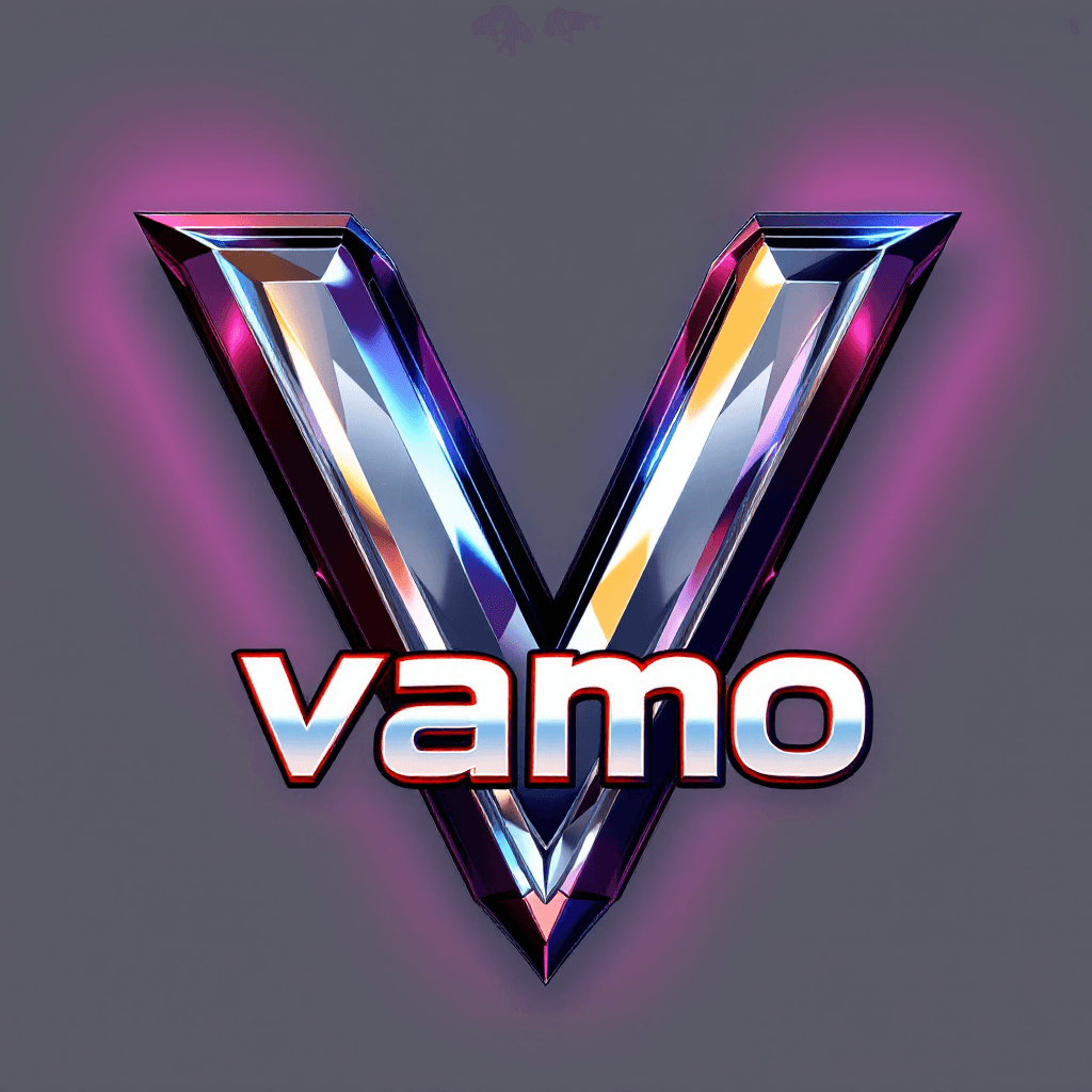 AI generated: chrome 3d urban Logo for a club event.
"V with text vamo"
transparent background