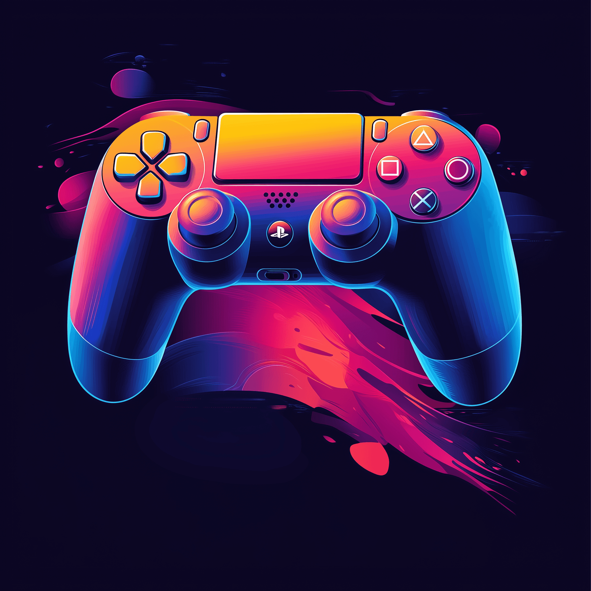 AI generated: Play Station Vector Colourful Design