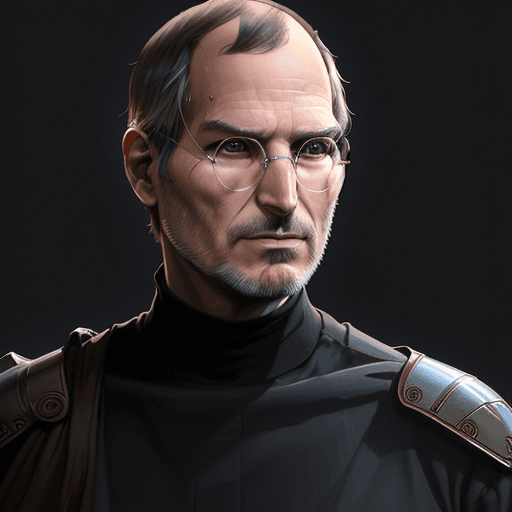 AI generated: Steve Jobs Star Wars movie character, highly detailed, digital fantasy character, painted portrait, ...