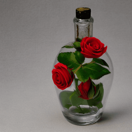 AI generated: A rose in a bottle  