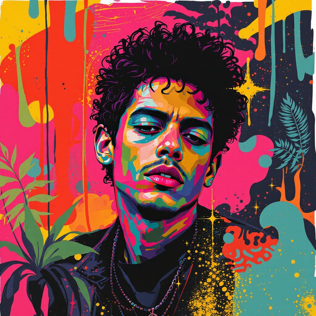 AI generated: create a portrait of   Chico Buarque with Brazilian Phonk Art is a creative fusion that blends the a...