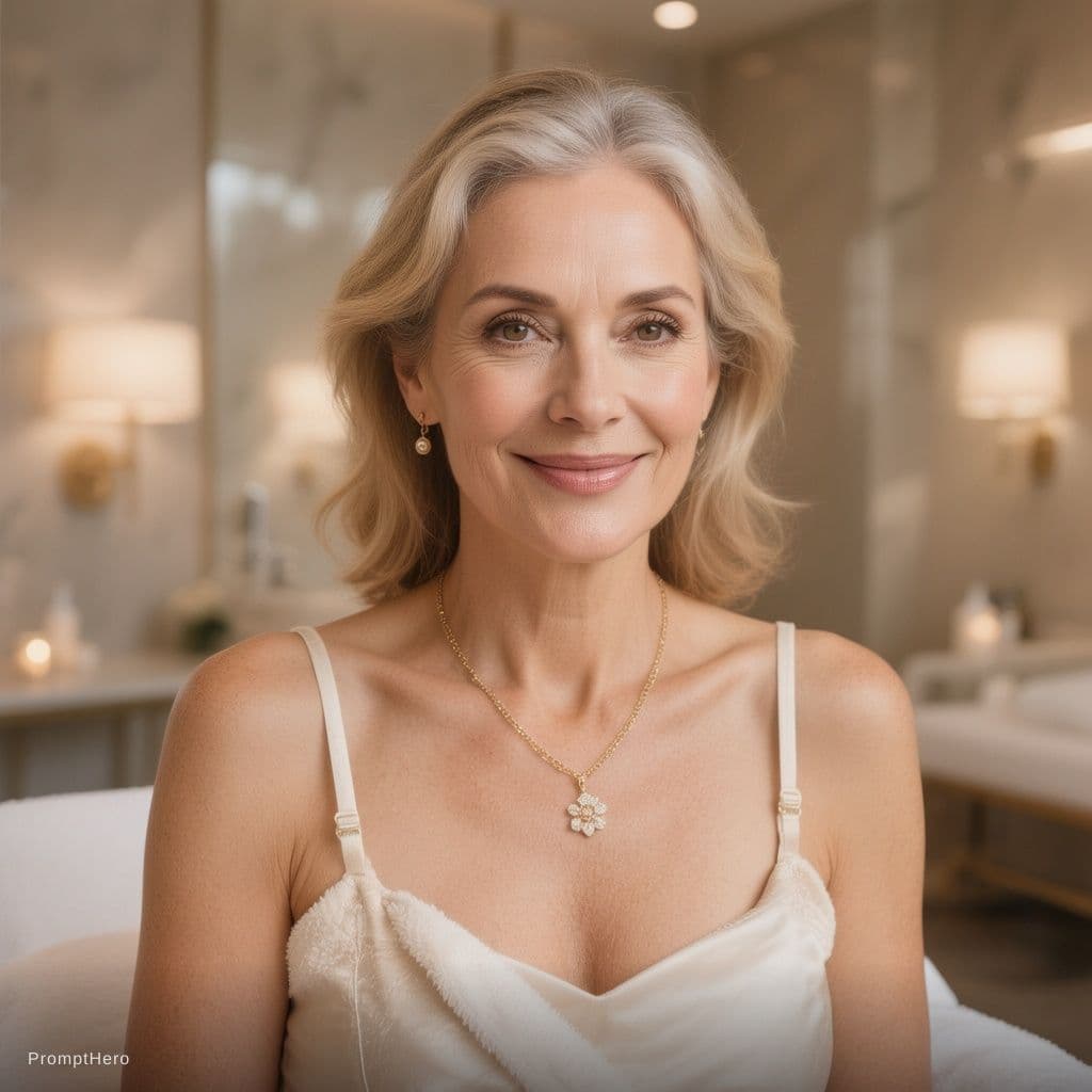 AI generated: Luxury editorial skincare image, ultra-realistic photography, warm premium atmosphere, elegant priva...