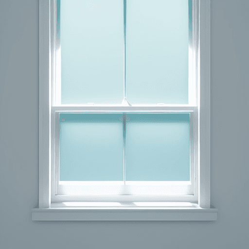 AI generated: clean blue tinted aesthetic window with white background