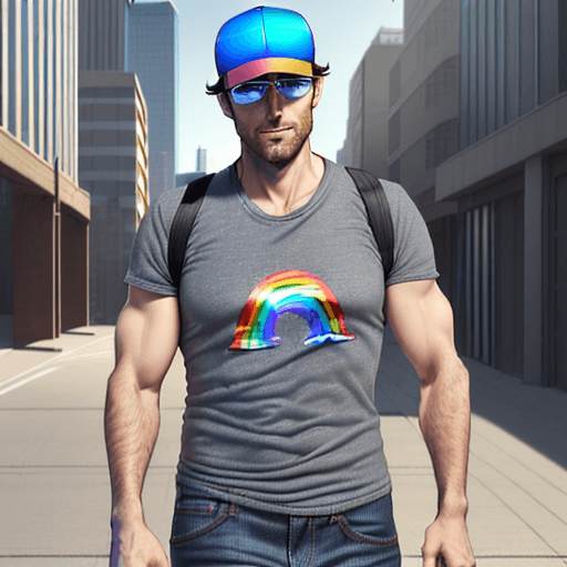 AI generated: male 35 years old, height 176, weight 76 kilograms, slim build, muscular, blue eyes, dark hair five ...