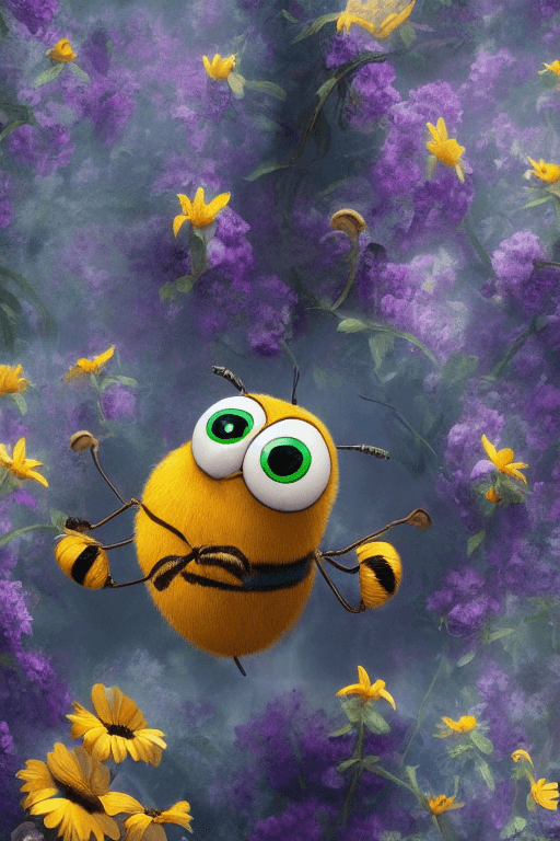 AI generated: Masterpiece, best quality, (just one cute bee:1.2), big eyes, (pixar character:1.2), incredible deta...