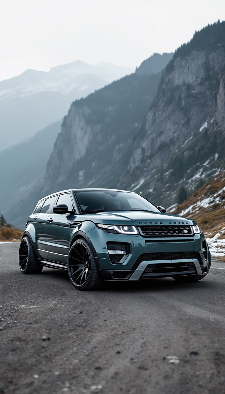 AI generated: modifiye tarzında 2012 model gri renk 34 MDA 600 Plakalı tek kapı Range Rover evoque marka genel tas...
