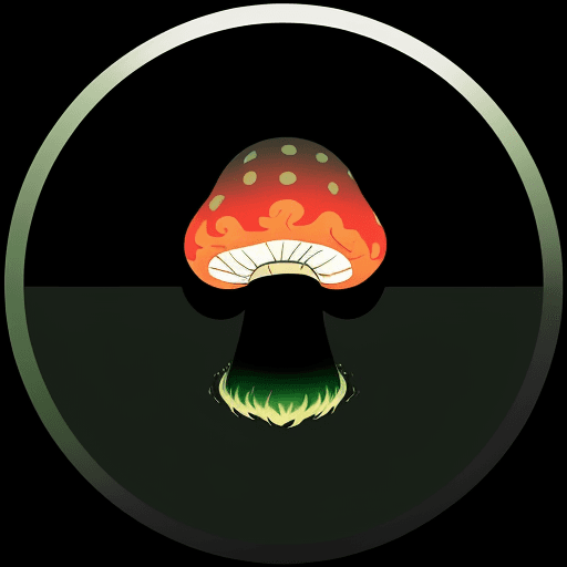 AI generated: Logo, a circle with a black background, divided into two parts by an invisible line that connects th...