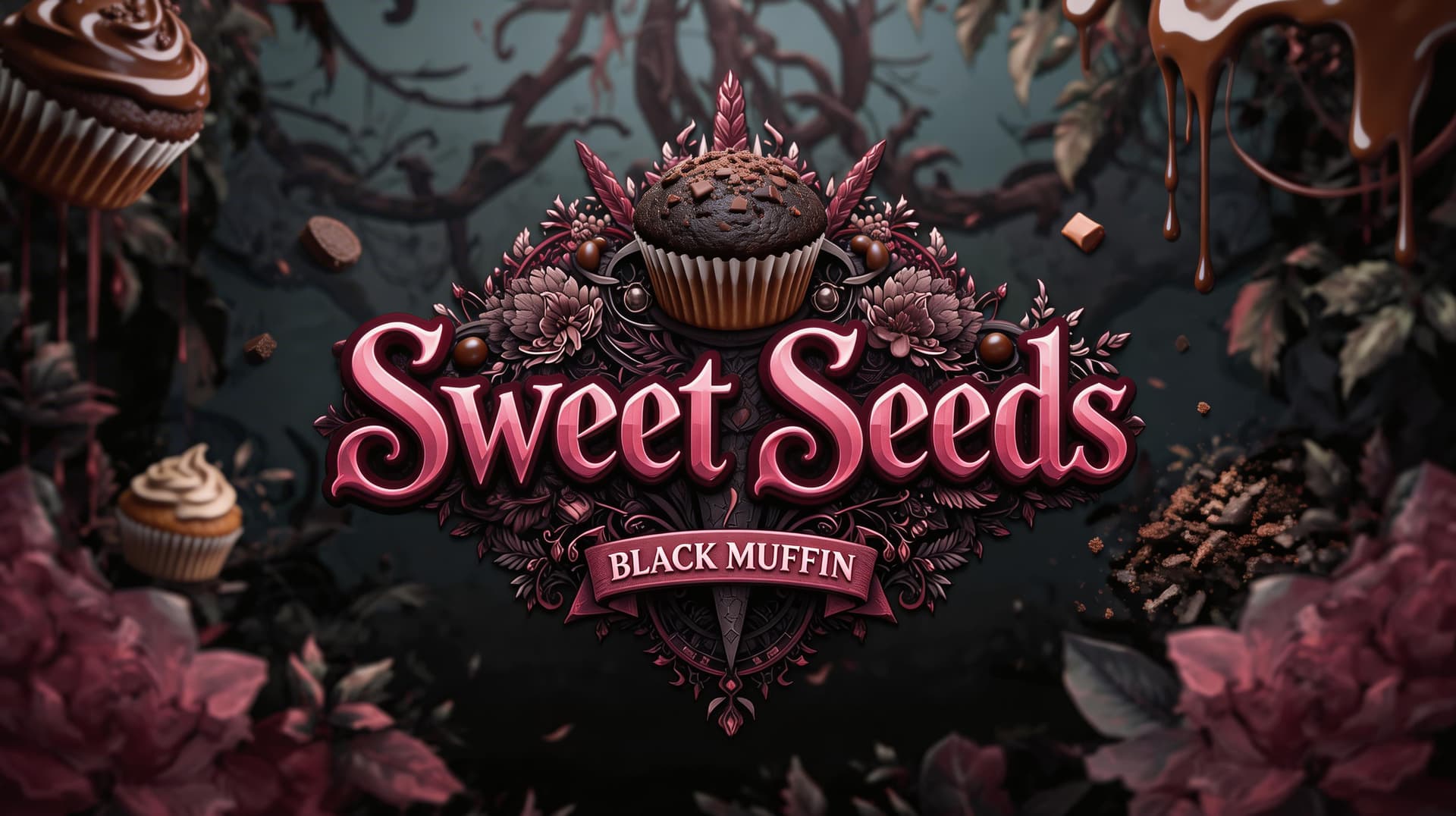 AI generated: Creat a Image in the same direction like the uploaded Picture, but use a Text with "Sweet Seeds " an...