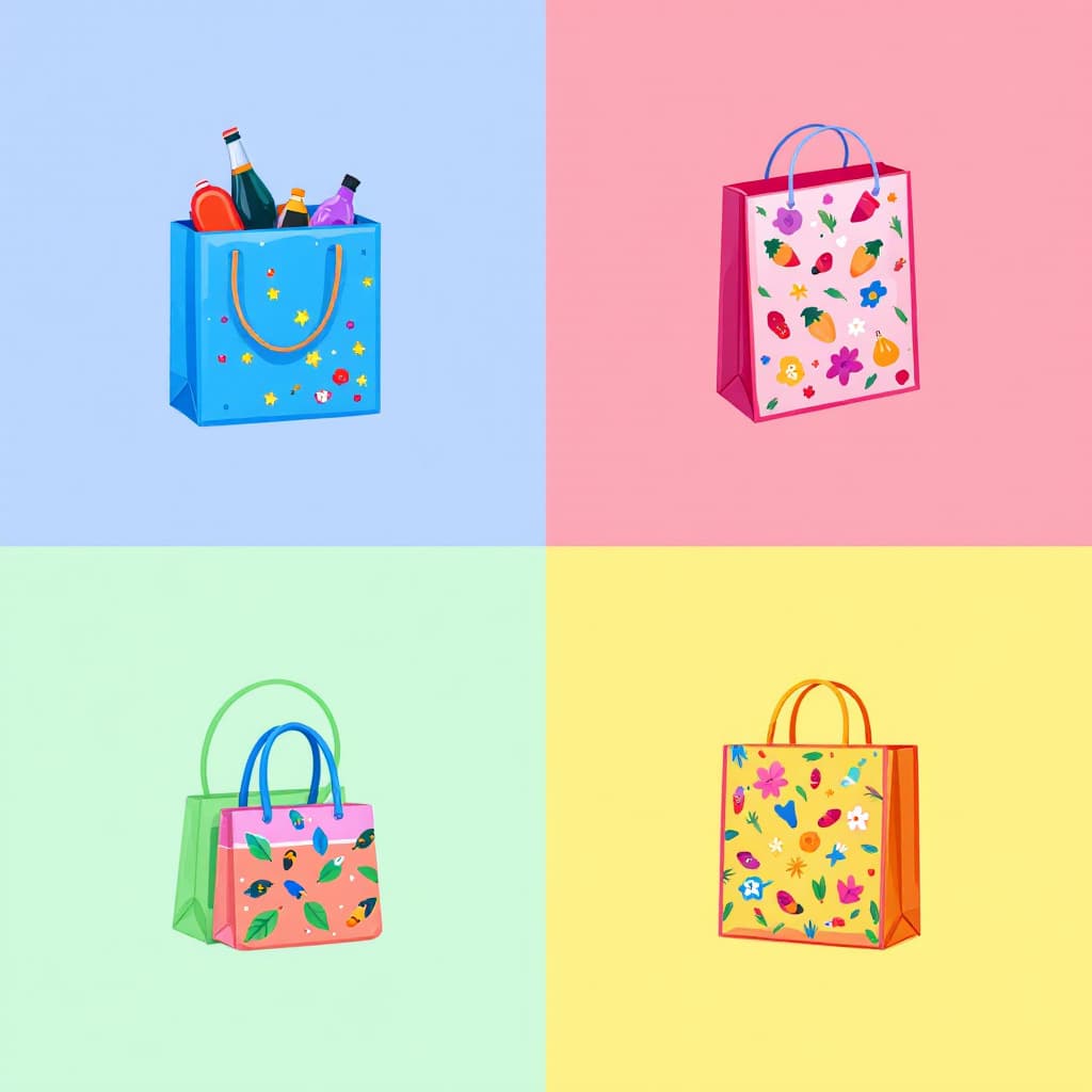 AI generated: Different types of souvenir bags
