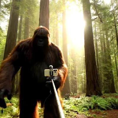 AI generated video: 1. Time + Location + Environment
Mid-morning, deep in a misty Pacific Northwest forest. Ferns gliste...