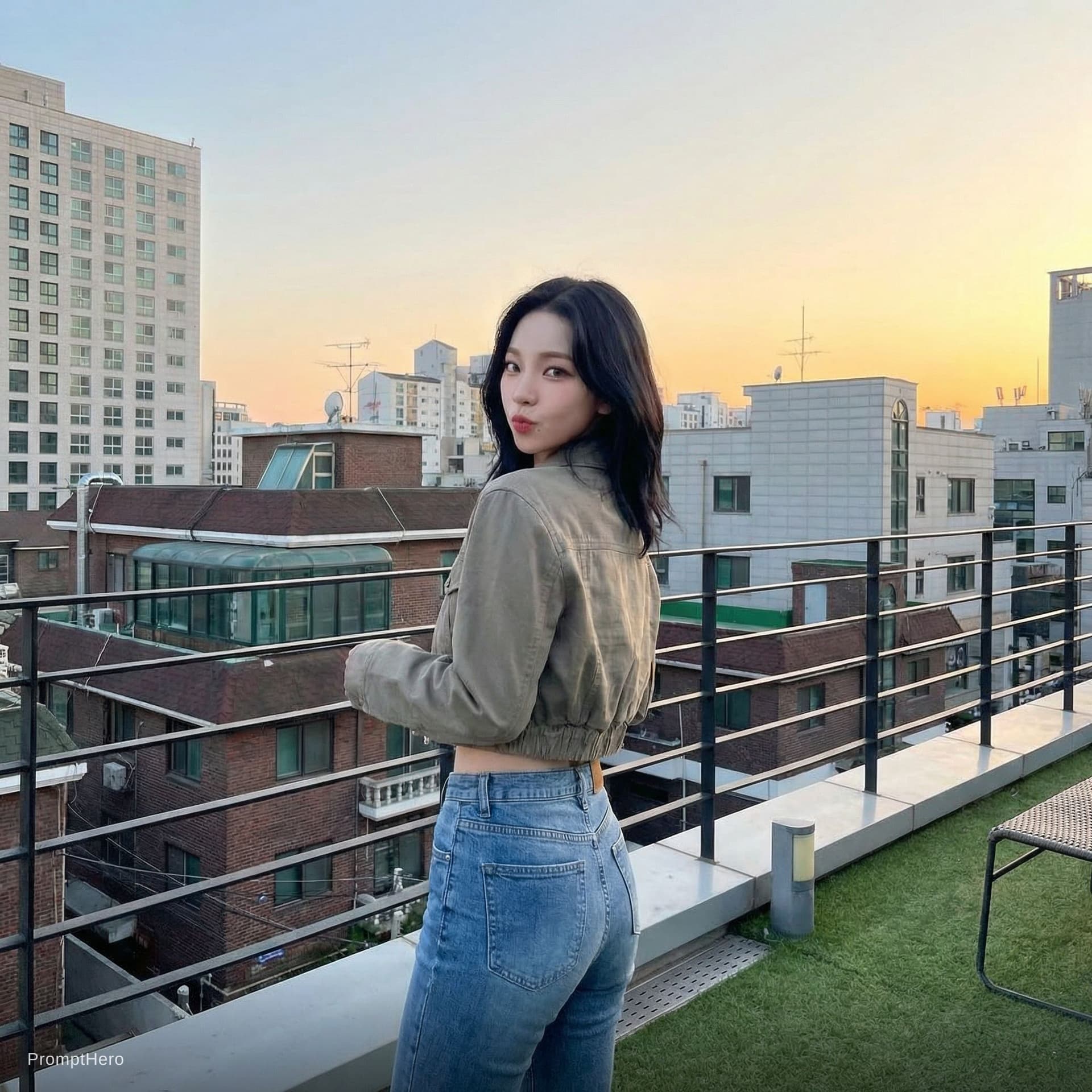 AI generated: sex, 1girl, 18 years old, showing you her ass, sexy posing
Face look like aespa Karina