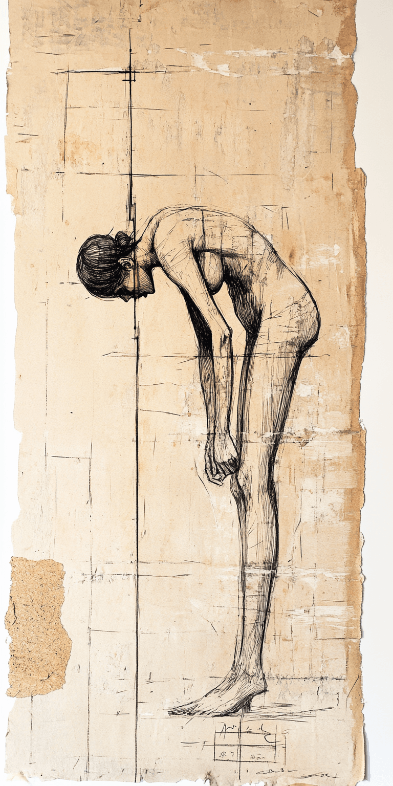 AI generated: Rough charcoal sketch on old paper, beautiful female figure, seductive pose, clean line art --chaos ...