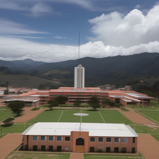 AI generated: Liceo Satélite de Soacha-Cundinamarca (Colombia), ubicado en el espacio. 