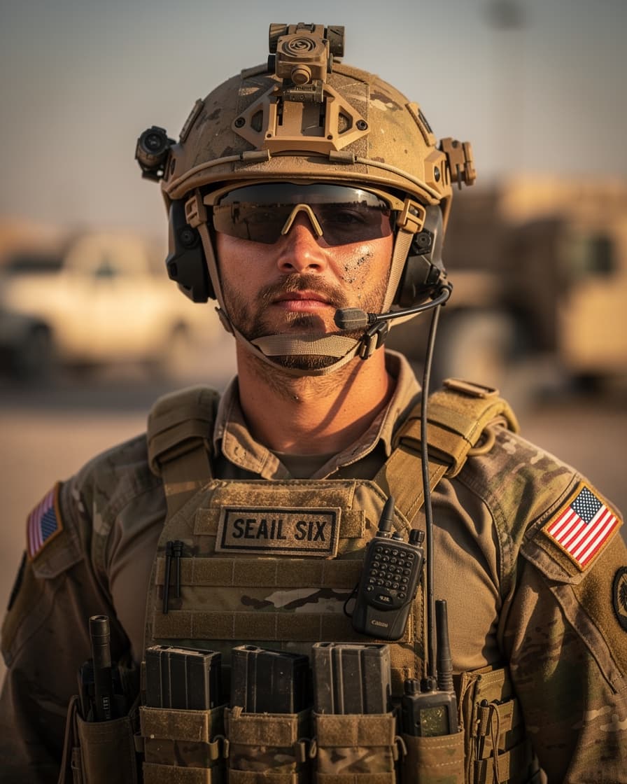 AI generated: SEAL Team Six Operator, shot on a Canon A7 III, hyper-realistic