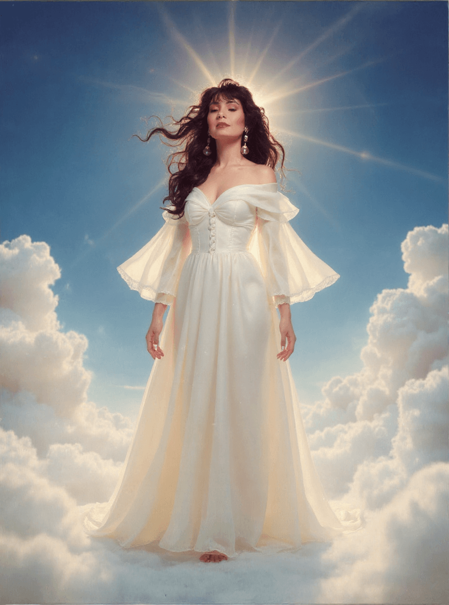 AI generated: full body image, camera aimed towards subject in an epic, bright, up shot, cinematic lighting, beaut...