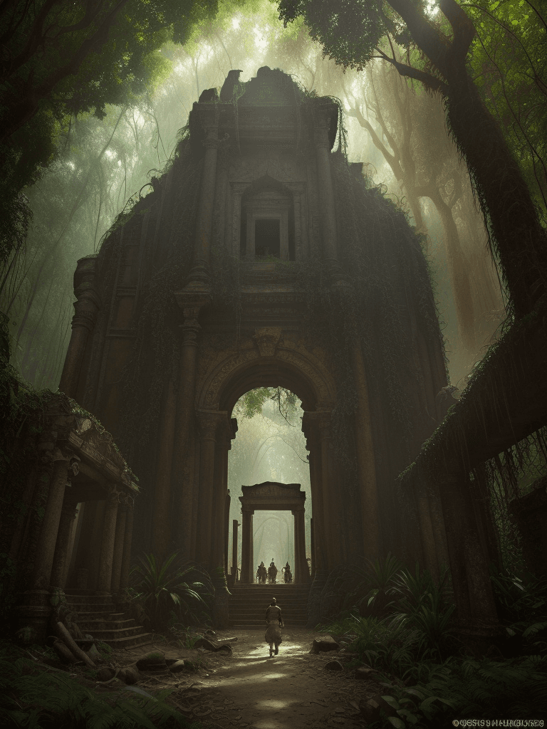 AI generated: Photorealistic shot of a lost and now found Temple from the Indiana Jones movies hyper realistic, hy...