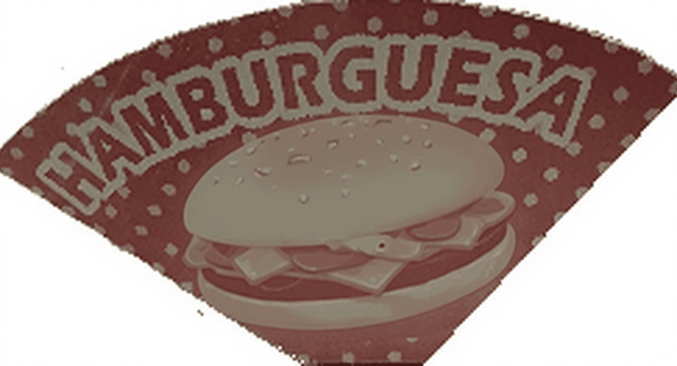 AI generated: sostener porta hamburguesa promocionando la comida rapida 
