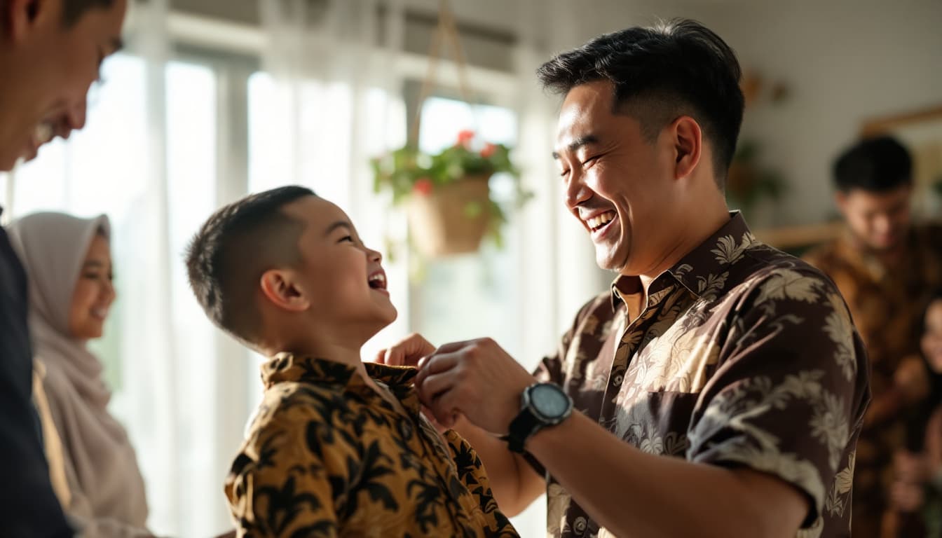 AI generated: A naturalistic candid moment, the aesthetic of the cinema camera: A 30-something Indonesian-looking ...