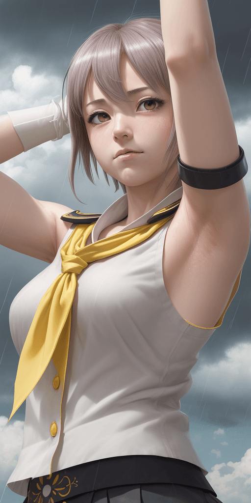 AI generated: masterpiece, best quality,, sakura bakushin o (umamusume),,  (close-up:1.2), rain, cloud, cloudy, sh...