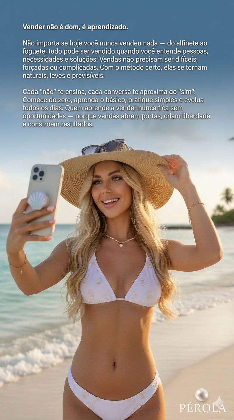 AI generated: Vender não é dom, é aprendizado.
Não importa se hoje você nunca vendeu nada — do alfinete ao foguete...