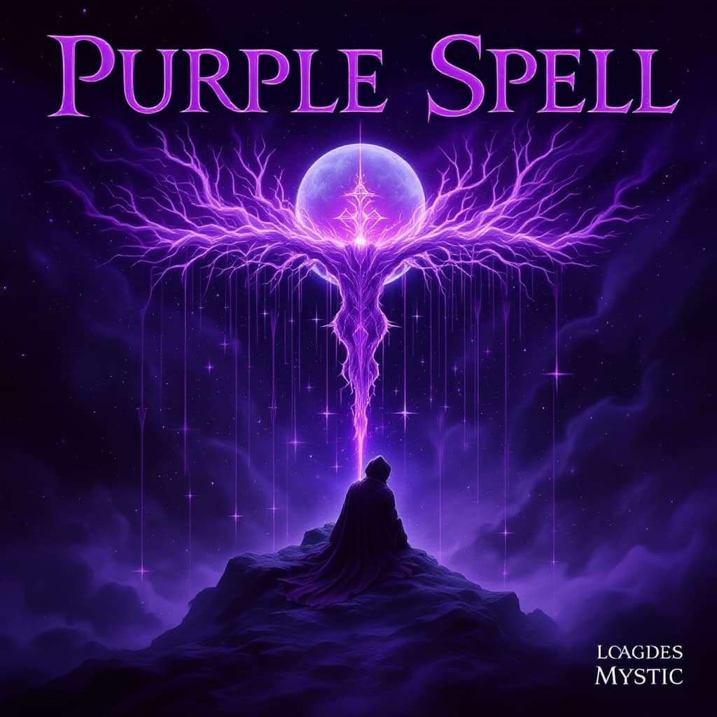 AI generated: Purple Spell mystic album cover 