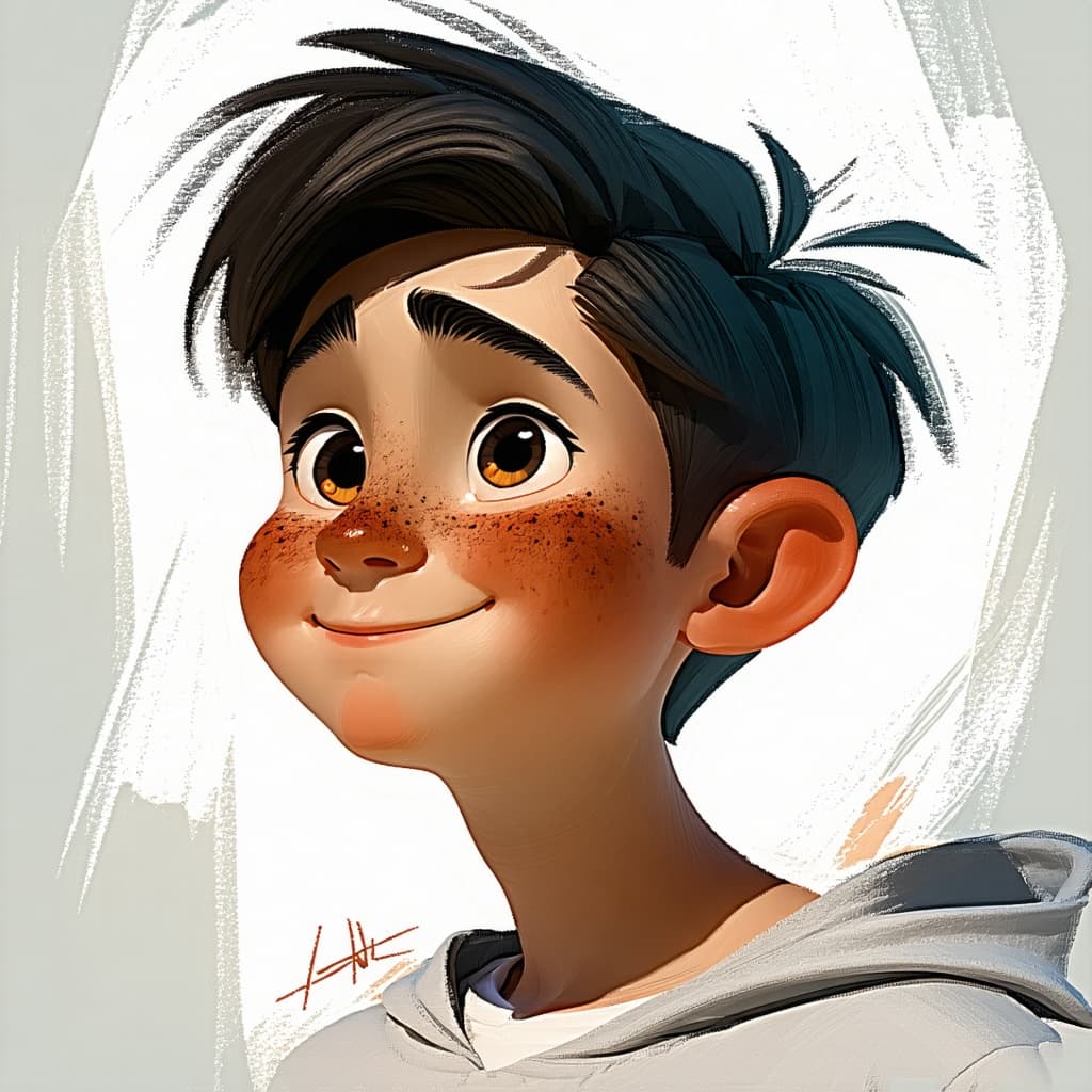 AI generated: Digital Painting in Storybook Style of a boy