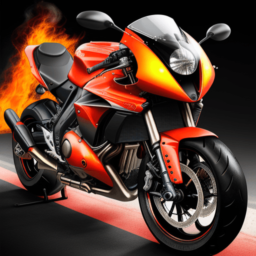 AI generated: Hyper realistic motocycle in fire